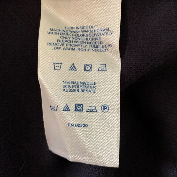 Lands' End Mens L 42-44 Sweater Blue 1/4 Half Zip Pullover Jacket Chest Pockets - Picture 4 of 5